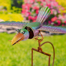 Zaer Ltd. Metal Rocking Bird Garden Stakes, 53 Inch Tall, Colorful Hand-Painted Birds, Spring Motion (Set of 6)