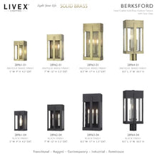 Livex Lighting, 28964-01, Berksford Collection, 2 Light Antique Brass Large Outdoor Post Top Lantern with Clear Glass