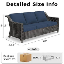 MeetLeisure Luxury 3 Seater Outdoor Patio Couch with Handwoven PE Wicker