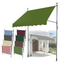 Large Patio Shade Awning 59" 118" 158" Manual Adjustable Retractable Awnings, Waterproof Canopy Cover and Steel Frame for Outdoor Garden Balcony Window Sunshade Shelter, Umbrellas(Green,400cm)