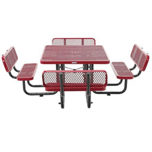 Global Industrial 46" Square Picnic Table with Backrests, Expanded Metal