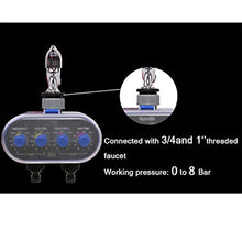 Ball Valve Electronic Automatic Watering Two Outlet Four Dials Water Timer Garden Irrigation Controller for Garden, Yard
