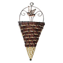 SDREYKUF Natural Rattan Wall Planter Hanging Flower Pot Hanger Basket Vase Metal Plant Hang Home Garden Decoration