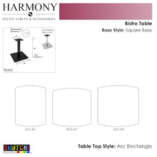 Harmony Series 4-Person Standing Height Arc Rectangle Shaped Table with Brushed Silver Double Post Base | Meeting Table for Offices and Breakrooms | Natural Eucalyptus –36"D x 60"W x 43"H