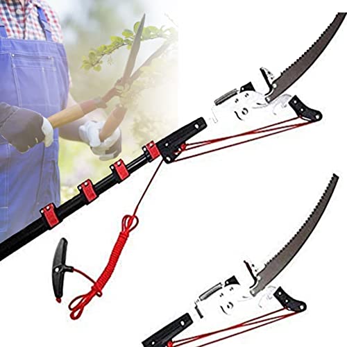 Extendable Pruning Saw,24ft/7.2m Tree Pruner Extendable 4 Sections, with Sk5 Cutting Blade Pole Saw Lopper Long Reach Pole Pruning Saw