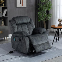 FANYE Electric Power Lift Chair with Massage and Heat, Dark Blue