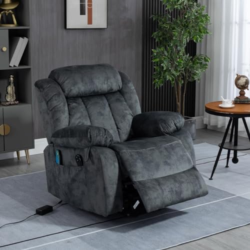 FANYE Electric Power Lift Chair with Massage and Heat, Dark Blue