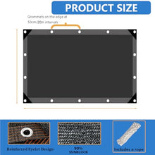 AHWEKR 90% Black Shade Cloth, 45ft x 46ft Durable Mesh Tarp with Grommets, Resistant Garden Sun Shade Netting with Taped Edge for Plant Cover, Greenhouse, Patio, Tomatoes, Chicken Coop, Barn Kennel