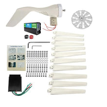 AISINILALAO 17000W 10 Blades Free Energy Windmill +12V 24V 48V Wind Power Small Wind Turbine Generator MPPT Controller for Home Use(White,48V),24v