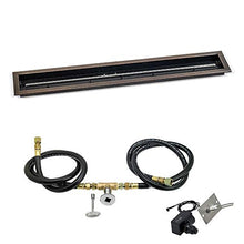 48"x 6" Linear Channel Oil Rubbed Bronze Drop-in Pan with Spark Ignition Kit - Natural Gas