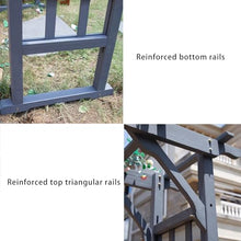 OREKPOT Garden Arch, Outdoor Arch Trellis with Gate, Durable Wooden Arbor pergola for Wedding Decoration Climbing Plants Lawn Patio Party Patio，Gray 160cm/63in