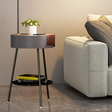 ZHONGCHENGWU Floor Lamp Modern Floor Lamp with Side Table & USB Charging,Bedroom Nightstand(Black)