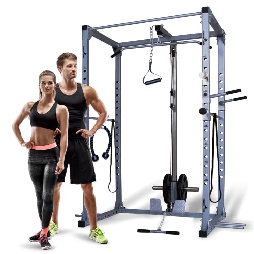 Gymnastics Power Gym Machine with LAT Pulldown & Pull Up Bar Mate Dark Gray