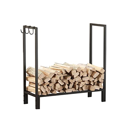 DJVHSRI Firewood Storage Rack Iron Black Wood Storage Rack Fireplace Front Firewood Shelf Wood Firewood Shelf Home,