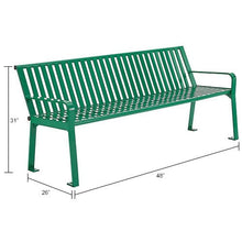 Global Industrial 4 ft. Outdoor Park Bench with Back, Vertical Steel Slats