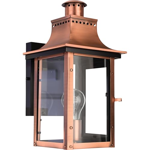 Quoizel Chalmers Outdoor Wall Lantern 15 Inch 1-Light Aged Copper