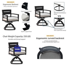 WAQINBR 7-Piece Outdoor Patio Aluminum Furniture Set, 70” Rectangle Dining Table with Umbrella Hole and 2 Swivel Rockers Chairs & 4 Dining Chairs, Modern Dining Set for Backyard, Garden