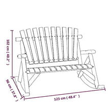 vidaXL Solid Spruce Wood 3-Piece Patio Lounge Set - Rocking Adirondack-Style Chairs with Coffee Table - Easy Assembly, Durable Outdoor Lounge Set