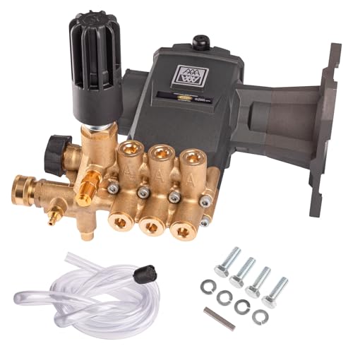 90034 Simpson AAA Horizontal Triplex Plunger Replacement Pressure Washer Pump Kit, 4.0 GPM @ 4400 Max PSI with 1" Hollow Shaft, Includes Siphon Tube and Hardware