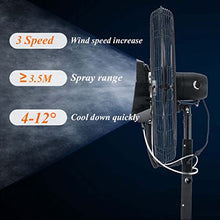 HUXUZYDY 26" 30" Outdoor Misting Oscillating Fan Indoor Cooling Fan Misters 90° Pivoting Spray Fan Industrial Floor Electric Fans High Energy Efficiency,320W/26in,320W/26in