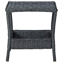 HKTMGDNG 3-Piece PE Rattan Patio Bistro Set with Cushions, Dark Grey