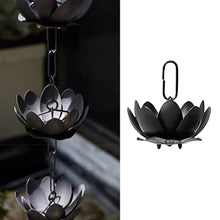YUSIWOAL Decorative Rain Chain for Gutter Drainage, Adjustable Length for Easy Installation and Water Flow Control(Black,3.0M (10Ft))