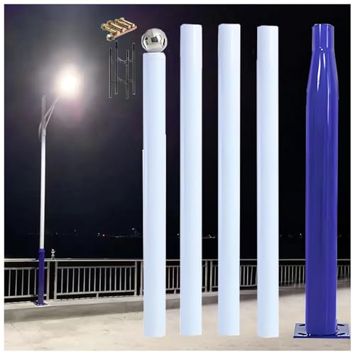 LXLZYXSF Metal Solar Street Light Pole Outdoor Streetlight Stand, Security Camera Post Galvanized Steel Pipe for Basketball Courts Parking Lot Yard Driveways(16ft Height)