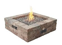 Outdoor GreatRoom Co Propane Fire Pit Kit - 51 Inch Square Bronson DIY Bonfire Gas Fire Pits for Outside Patio - Includes 64 Stone Paver Blocks, 42" Firepit Burner, Tumbled Lava Rock, 105,000 BTU