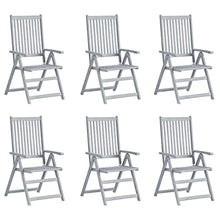 QINXIXINAIXI Patio Reclining Chairs 6 pcs with Cushions Solid Acacia Wood,Patio Dining Chairs,Garden Seat,Outdoor Chair for Outdoor Relaxation