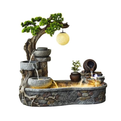 Outdoor Water Fountain Water Fountain- Indoor Outdoor Floor Standing Fountain Waterfall, Fountains Garden for Patio Backyard Porch Home Art Decor(Medium)