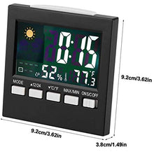 TMMLIJIPL Wall Clock, Thermometer Indoor Outdoor Thermometer Hygrometer, with Color Screen, Weather Forecast, Alarm Clock, Temperature Alarm, Adjustable Bright Indoor