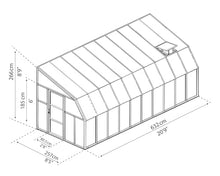 Palram Canopia Rion Sun Room Lean-to Greenhouse DIY Kit 8 Ft. x 20 Ft. White
