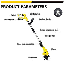 Garden Tiller,Electric Rotavator 5200Mah Lithium Battery Cordless Cultivator with Blades Rotavators for The Garden 65 Manganese Electric Garden Tiller Tiller Rotavator