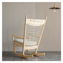 XRXwuf689 Home Rattan Chairs- Wood Rocking Chair - Nap Chaise Lounge & Single Sofa Chair - Rattan Chair - Leisure Chair for Living Room or Outdoor Patio Lounge Chair(Walnut Colour)