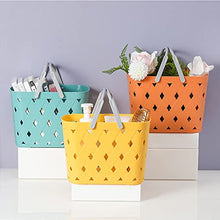 Plastic Storage Basket Collapsible with Handle - Portable Outdoor Picnic Basket Space Saving Storage Basket for Kitchen Shelves Bathroom,Orange,28cm (Orange 23cm)