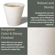 Emissary 26in White Stoneware Round Planter