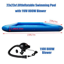 INTBUYING 23x23x1.8ft Large Inflatable Swimming Pool with 110V 800W Blower