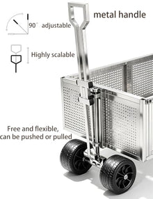 180l Carts with Wheels,Can Bear 551lbs Wagons Carts Foldable,Utility Cart,