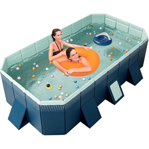 FANYING Oversized Family Pool for Adults Pet Dogs Inflatable-Free Rectangle Swimming Pool for Indoor, Foldable Swimming Pool, Outdoor, Garden, Backyard, Summer Water Party,300cm