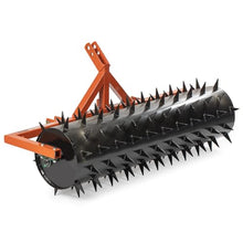 Titan Attachments 3 Point 5 ft Drum Spike Aerator, Fits Cat 1 & 2 Tractors, Tow-Behind Soil Penetrator, Adjustable Weight for Compact Soil, Pull Behind Lawn Tool for Drainage & Fertilization