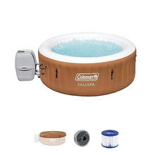 Coleman SaluSpa Ponderosa AirJet Inflatable Round Hot Tub + Bestway SaluSpa Underwater Non Slip Seat