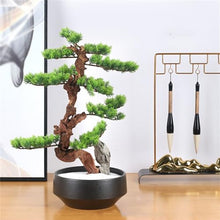 QWERAXZG Home Chinese Simulation Welcome Pine Ornaments, Hotel Office Living Room Desktop Green Plant Handicrafts