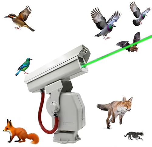 FXNFXLA Automatic Bird Chaser Laser Deterrent, 360° Laser Bird Repellent, App Control Bird Scare Devices, Outdoor Multi-Mode Intelligent Animal Repeller, for Orchards, Farms & Airports B