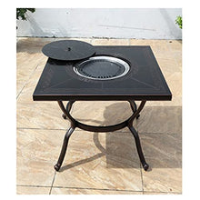 cfycfy987 Grilling Table Outdoor Household Smokeless Barbecue Table Commercial Indoor Charcoal Hot Pot Courtyard Balcony Leisure Cast Aluminum Outdoor(100cm)
