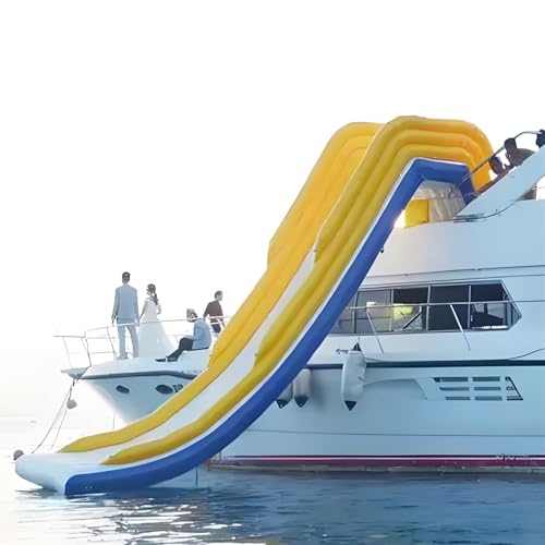 YEYUBIW Private Yacht Inflatable Slide Water Floating Heightened Inflatable Protective Net Adult Games Water Sports Interesting,16.4Ft/5M,White