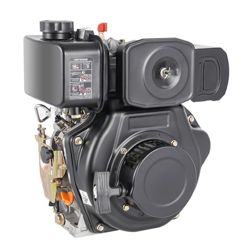 Orudauy 173F Diesel Engine, 4-Stroke 5HP 247cc Small Diesel Motor Engine, 4.05KW 3600r/min Hand Start Vertical Diesel Engine Motor for Water Pumps, Pesticide Sprayers, Microtillers