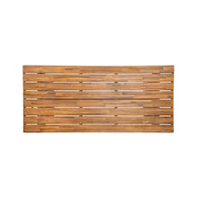 Christopher Knight Home Shuri Patio Acacia Wood Dining Table, Slatted Tabletop Outdoor Side Table with Handwoven Rattan Legs, Rectangular Outdoor Dining Table for Backyard/Garden, Brown + Teak
