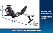 Stamina Conversion II Recumbent Bike/Rower Black, Brushed Aluminum