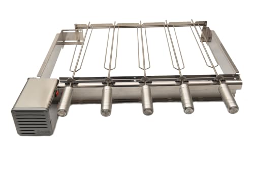Brazilian BBQ Rotisserie Grill, Stainless Steel, 5 Skewers