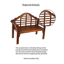 Plow & Hearth Weatherproof Lutyens Eucalyptus Wood Garden Bench | Foldable Patio Benches | Outdoor Furniture Seating for Porch Park Deck | Natural